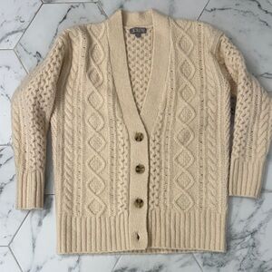 J. Crew Beige Cable Knit Cardigan